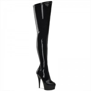 Pleaser Delight-4000 Hoge Hakken Dames Zwart | VTUAB-BE