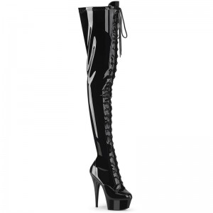 Pleaser Delight-4023 Hoge Hakken Dames Zwart | PTLCZ-BE
