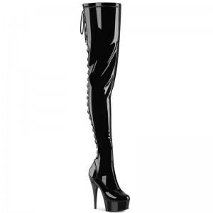 Pleaser Delight-4063 Hoge Hakken Dames Zwart | FXSLJ-BE