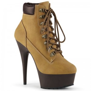 Pleaser Delight-600TL-02 Laarzen Dames Bruin | GQVAP-BE
