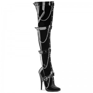 Pleaser Domina-3027 Hoge Hakken Dames Zwart | LPIMZ-BE