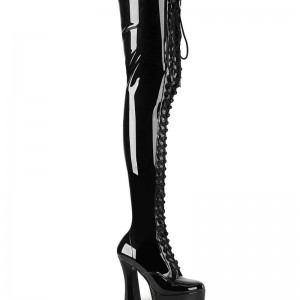 Pleaser Electra-3023 Hoge Hakken Dames Zwart | EQWUF-BE