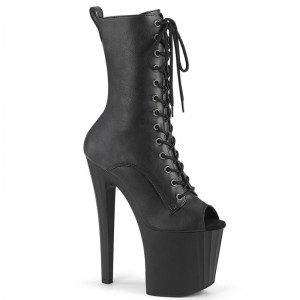 Pleaser Enchant-1041 Vegan Leather Laarzen Dames Zwart | BUHOC-BE