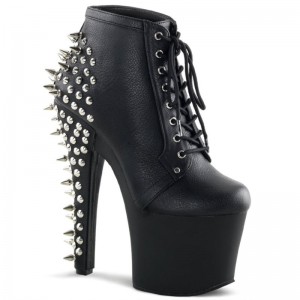 Pleaser Fearless-700-28 Vegan Leather Laarzen Dames Zwart | DZUCV-BE