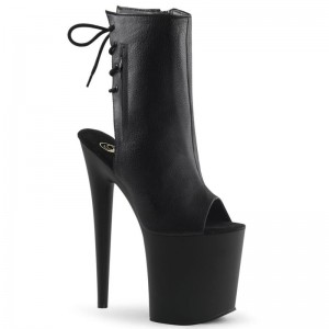 Pleaser Flamingo-1018 Vegan Leather Laarzen Dames Zwart | WNFOQ-BE