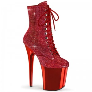 Pleaser Flamingo-1020CHRS Laarzen Dames Rood | BGNHZ-BE