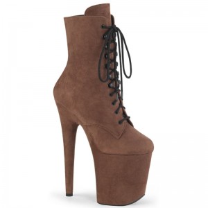 Pleaser Flamingo-1020FS Laarzen Dames Bruin | UFYGH-BE