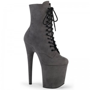 Pleaser Flamingo-1020FS Laarzen Dames Grijs | VMFCH-BE