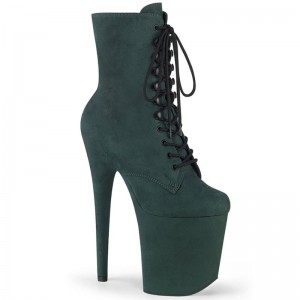 Pleaser Flamingo-1020FS Laarzen Dames Groen | HKIOF-BE