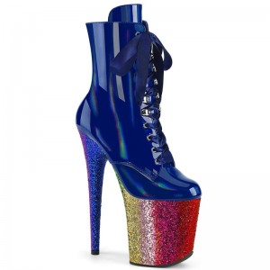 Pleaser Flamingo-1020HG Laarzen Dames Blauw Gekleurd | XIFWQ-BE
