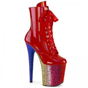 Pleaser Flamingo-1020HG Laarzen Dames Rood Gekleurd | VRCWM-BE
