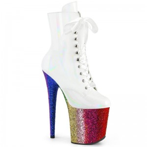 Pleaser Flamingo-1020HG Laarzen Dames Wit Gekleurd | HLMBK-BE