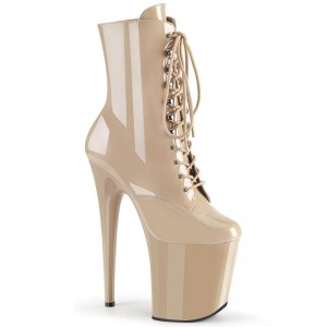 Pleaser Flamingo-1020 Laarzen Dames Beige | EMNDK-BE