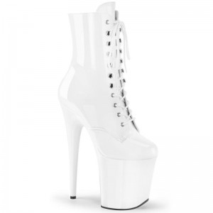 Pleaser Flamingo-1020 Laarzen Dames Wit | DCKOM-BE
