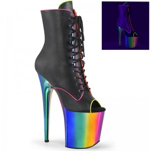 Pleaser Flamingo-1021RC-02 Laarzen Dames Zwart Gekleurd | BQAMJ-BE