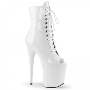 Pleaser Flamingo-1021 Laarzen Dames Wit | RVXUK-BE