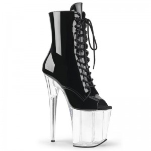 Pleaser Flamingo-1021 Laarzen Dames Zwart | TQVHL-BE