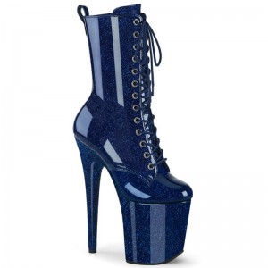 Pleaser Flamingo-1040GP Laarzen Dames Donkerblauw | OWYKI-BE