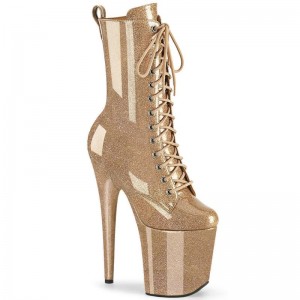 Pleaser Flamingo-1040GP Laarzen Dames Goud | CVYEH-BE