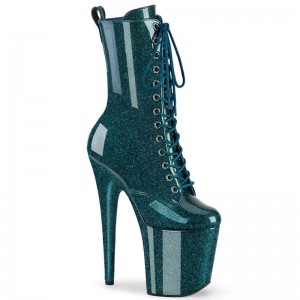 Pleaser Flamingo-1040GP Laarzen Dames Turquoise | PGENF-BE