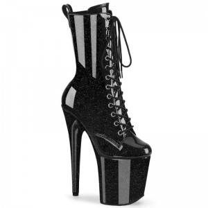 Pleaser Flamingo-1040GP Laarzen Dames Zwart | HEGMZ-BE