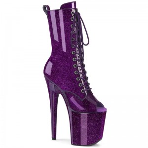 Pleaser Flamingo-1041GP Glitter Laarzen Dames Paars | RQBDH-BE