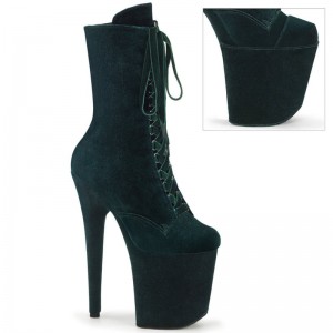 Pleaser Flamingo-1045VEL Laarzen Dames Groen | AMFYB-BE