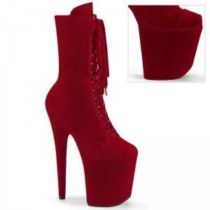Pleaser Flamingo-1045VEL Laarzen Dames Rood | LGDOB-BE