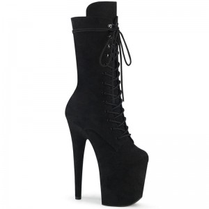Pleaser Flamingo-1050FS Laarzen Dames Zwart | NQRMD-BE