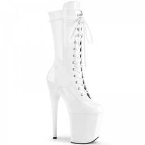 Pleaser Flamingo-1050 Laarzen Dames Wit | NWUYQ-BE
