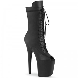 Pleaser Flamingo-1051WR Vegan Leather Laarzen Dames Zwart | JUFXK-BE