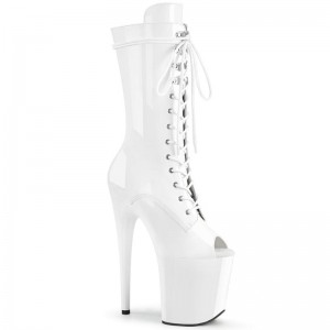 Pleaser Flamingo-1051 Laarzen Dames Wit | OQSJL-BE