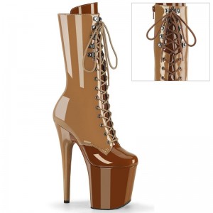 Pleaser Flamingo-1054DC Laarzen Dames Bruin | QBEND-BE