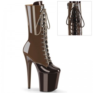 Pleaser Flamingo-1054DC Laarzen Dames Koffie Donkerbruin | RIELB-BE