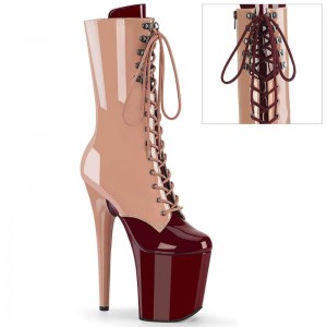Pleaser Flamingo-1054DC Laarzen Dames Roze Bordeaux | YITNM-BE
