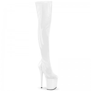 Pleaser Flamingo-3000 Hoge Hakken Dames Wit | KAWCI-BE