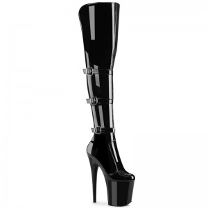 Pleaser Flamingo-3018 Hoge Hakken Dames Zwart | YSCRA-BE
