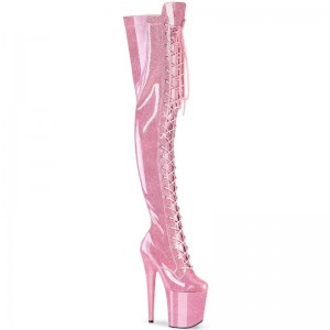 Pleaser Flamingo-3020GP Glitter Hoge Hakken Dames Roze | MPCIZ-BE
