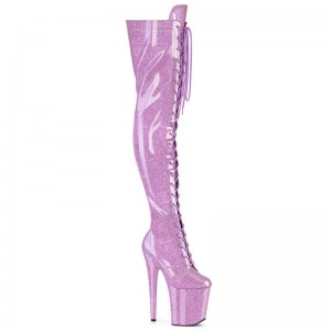 Pleaser Flamingo-3020GP Glitter Hoge Hakken Dames Paars | DBVIZ-BE