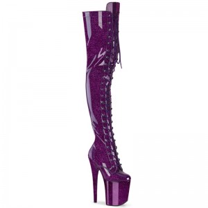 Pleaser Flamingo-3020GP Glitter Hoge Hakken Dames Paars | FLGTK-BE