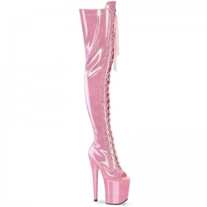 Pleaser Flamingo-3021GP Glitter Hoge Hakken Dames Roze | OGWTA-BE