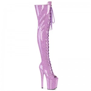 Pleaser Flamingo-3021GP Glitter Hoge Hakken Dames Paars | XWYBI-BE