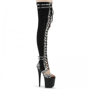 Pleaser Flamingo-3027SP Suede Hoge Hakken Dames Zwart | KSIHN-BE