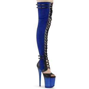 Pleaser Flamingo-3027 Hoge Hakken Dames Blauw | KXLUV-BE