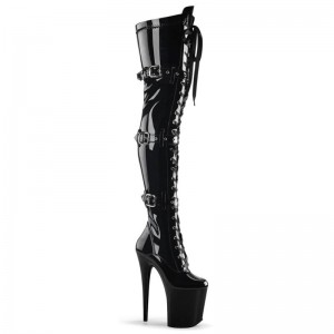 Pleaser Flamingo-3028 Hoge Hakken Dames Zwart | FGCVJ-BE