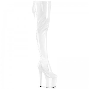 Pleaser Flamingo-3850 Hoge Hakken Dames Wit | HTUPK-BE