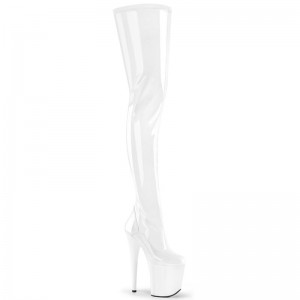 Pleaser Flamingo-4000 Hoge Hakken Dames Wit | OBCMD-BE