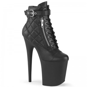 Pleaser Flamingo-800-05 Vegan Leather Laarzen Dames Zwart | JDBTM-BE