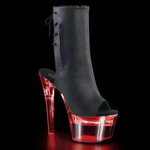 Pleaser Flashdance-1018-7 Vegan Leather Laarzen Dames Zwart | YHGZD-BE