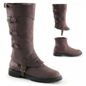 Pleaser Gotham-105 Knie Laarzen Heren Bruin | QFCBK-BE